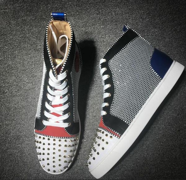 2019 new designer brand studded spikes flats shoes red bottom shoes for mens women party lovers genuine leather sneakers size 35-45 a26, Black
2019 new designer brand studded spikes flats shoes red bottom shoes for mens women party lovers genuine leather sneakers size 35-45 a26, Black