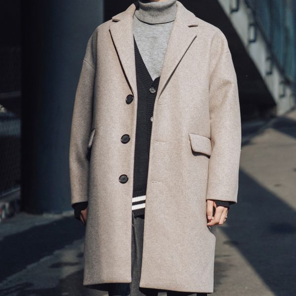 ewq / autumn winter 2019 long sleeve pockets turn-down collar button coat loose man's korea style personality solid jacket fs935, Tan;black
ewq / autumn winter 2019 long sleeve pockets turn-down collar button coat loose man's korea style personality solid jacket fs935, Tan;black