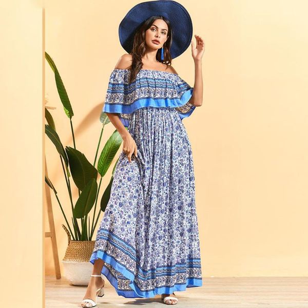 siskakia slash neck ruffles short sleeve long dress boho paisley print plus size women clothing elastic wasit a line dress, Black;gray
siskakia slash neck ruffles short sleeve long dress boho paisley print plus size women clothing elastic wasit a line dress, Black;gray