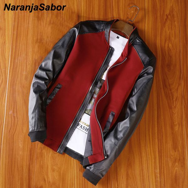 naranjasabor new jacket men's pu patchwork jackets spring autumn faux leather coat slim fit fashion male motorcycle coats n512, Black
naranjasabor new jacket men's pu patchwork jackets spring autumn faux leather coat slim fit fashion male motorcycle coats n512, Black