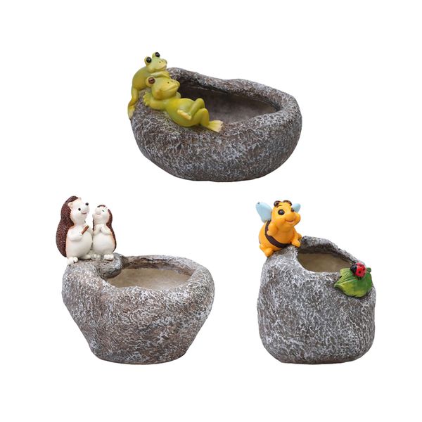 3pcs resin animal statue succulent plant pot for fairy garden diy, home office desk decoration
3pcs resin animal statue succulent plant pot for fairy garden diy, home office desk decoration