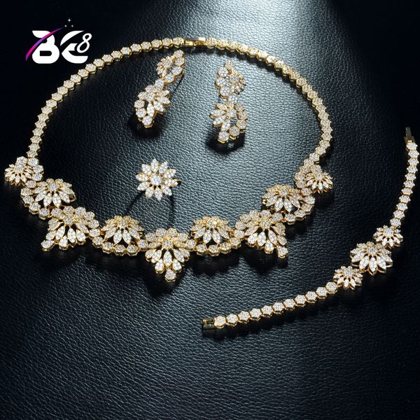 be 8 sparkling cubic zircon flower shape gold color 4pcs set luxury wedding jewelry bridal big sets for women party gifts s277, Silver
be 8 sparkling cubic zircon flower shape gold color 4pcs set luxury wedding jewelry bridal big sets for women party gifts s277, Silver