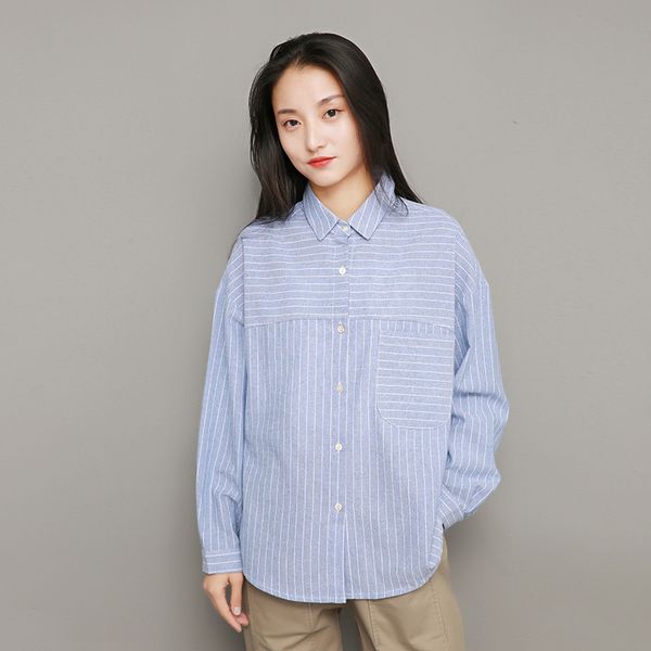johnature striped long sleeve shirt women spring and summer 2019 new cotton casual women shirts and blouses pockets, White
johnature striped long sleeve shirt women spring and summer 2019 new cotton casual women shirts and blouses pockets, White