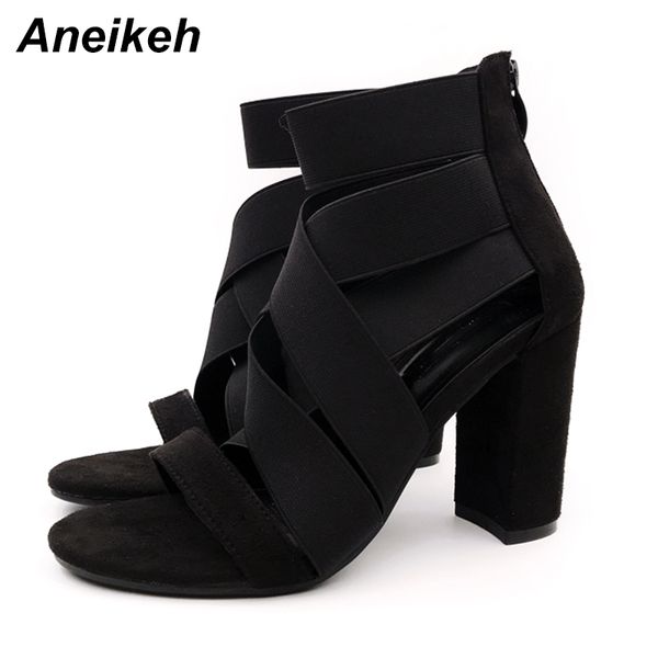 aneikeh 2019 flock fashion ankle boots women's shoes square heel roman party toe open gladiator sandals black size 35-40
aneikeh 2019 flock fashion ankle boots women's shoes square heel roman party toe open gladiator sandals black size 35-40
