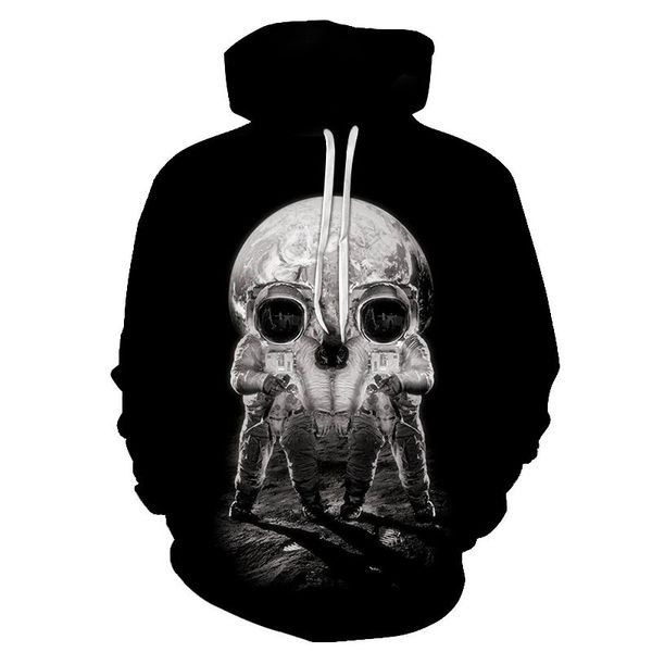 men's hoodies & sweatshirts space people skull headr men 3d printed funny hip hop novelty streetwear hooded autumn jackets, Black 
men's hoodies & sweatshirts space people skull headr men 3d printed funny hip hop novelty streetwear hooded autumn jackets, Black
