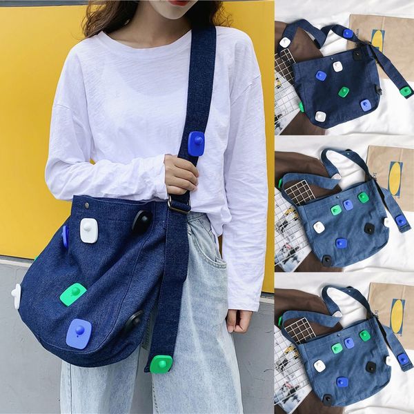 casual denim hand bags for 2019 fashion trend couple outdoor large capacity denim messenger bag bolso mujer shoulder bag sac#c10 
casual denim hand bags for 2019 fashion trend couple outdoor large capacity denim messenger bag bolso mujer shoulder bag sac#c10