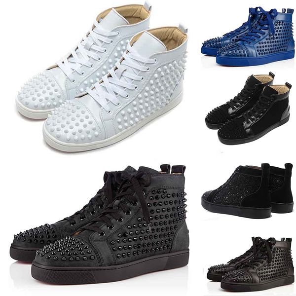 With Box Studded Genuine Leather Low High Top Mens Womens Designer Boots Casual Shoes Fashion Black Luxury Red Bottoms Leather Sneakers
With Box Studded Genuine Leather Low High Top Mens Womens Designer Boots Casual Shoes Fashion Black Luxury Red Bottoms Leather Sneakers