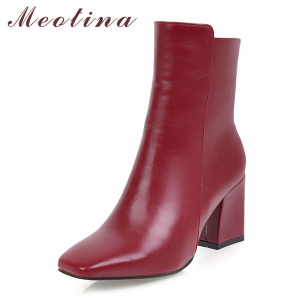 meotina square toe winter boots women ankle boots thick high heel zipper ladies autumn shoes white black red size 42 43
meotina square toe winter boots women ankle boots thick high heel zipper ladies autumn shoes white black red size 42 43