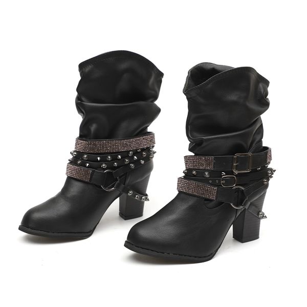 monerffi women boots spring autumn high heels shoes for female rivet buckle daily shoes ladies short boots leather fashion, Black
monerffi women boots spring autumn high heels shoes for female rivet buckle daily shoes ladies short boots leather fashion, Black
