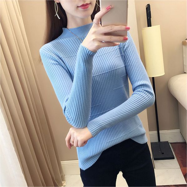lucyever fashion turtleneck black sweater women elasticity long sleeve knitted sweater woman winter simple pull femme plus size, White;black 
lucyever fashion turtleneck black sweater women elasticity long sleeve knitted sweater woman winter simple pull femme plus size, White;black