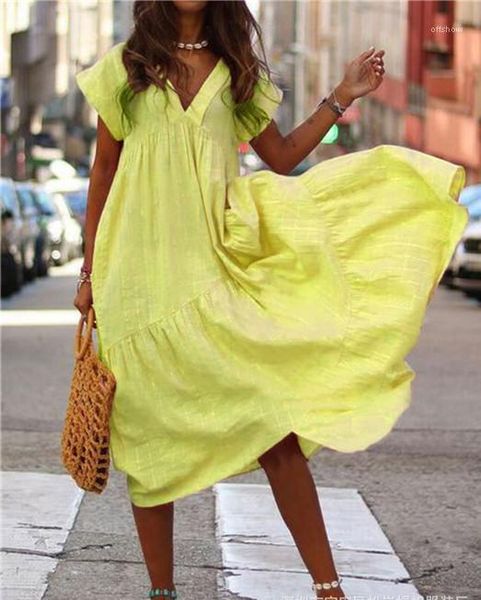 womens dresses casual ladies ruffle deep v-neck dresses designer loose short sleeve dresses candy color summer, White;black
womens dresses casual ladies ruffle deep v-neck dresses designer loose short sleeve dresses candy color summer, White;black