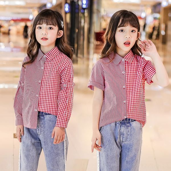 girls plaid shirt autumn 2020 children's red medium and large children's girls season long sleeve shirt, White;black
girls plaid shirt autumn 2020 children's red medium and large children's girls season long sleeve shirt, White;black