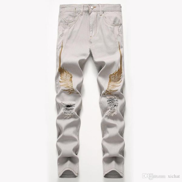 уникальные мужские крыла вышивки рваных джинсов тощего модельер vintage straight leg slim fit motocycle scratched байкер джинсовые брюки jb8, Blue
уникальные мужские крыла вышивки рваных джинсов тощего модельер vintage straight leg slim fit motocycle scratched байкер джинсовые брюки jb8, Blue