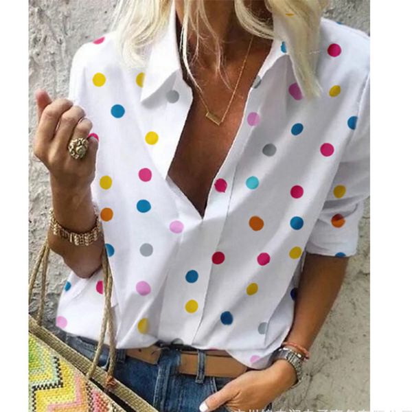summer blouse women tops fashion casual long sleeved loose dot print deep v neck shirt bluzki damskie blusas mujer de moda 2019, White
summer blouse women tops fashion casual long sleeved loose dot print deep v neck shirt bluzki damskie blusas mujer de moda 2019, White