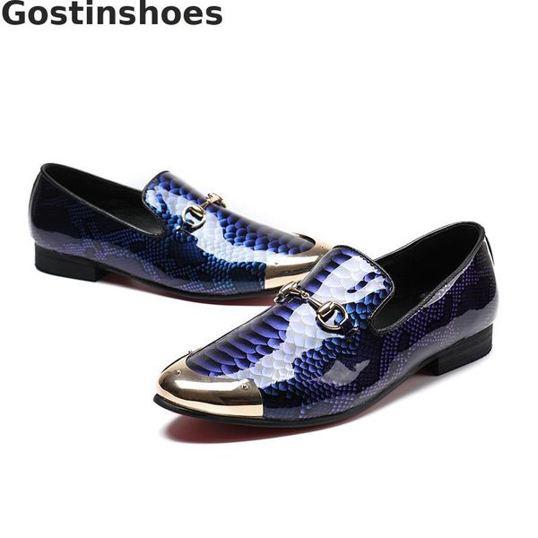 men casual leather shoes loafers blue genuine leather snakeskin printed slip-on metal capped toe comfortable fashionable shoes, Black
men casual leather shoes loafers blue genuine leather snakeskin printed slip-on metal capped toe comfortable fashionable shoes, Black