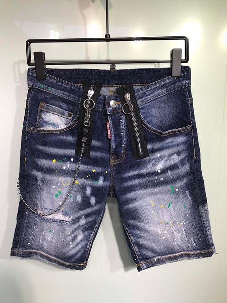 men's denim shorts tide brand summer five-point pants splash ink patch paint beggar pants european style heavy wash water breeches, Blue
men's denim shorts tide brand summer five-point pants splash ink patch paint beggar pants european style heavy wash water breeches, Blue