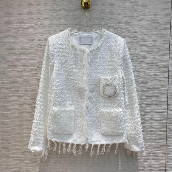 2020 high-end runway design tweed jacket women fashion o-neck tassel pocket pearl decoration white elegant sweet coat outwear, Black
2020 high-end runway design tweed jacket women fashion o-neck tassel pocket pearl decoration white elegant sweet coat outwear, Black
