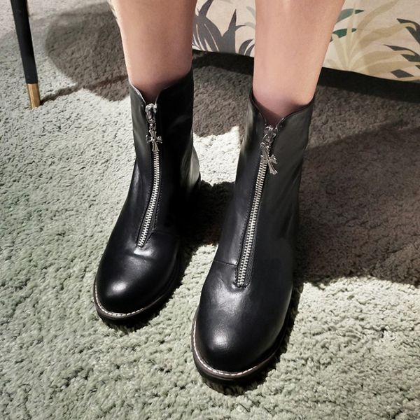 big size 9 10 11 12 boots women shoes ankle boots for women ladies shoes woman winter front zipper round head flat heel, Black
big size 9 10 11 12 boots women shoes ankle boots for women ladies shoes woman winter front zipper round head flat heel, Black