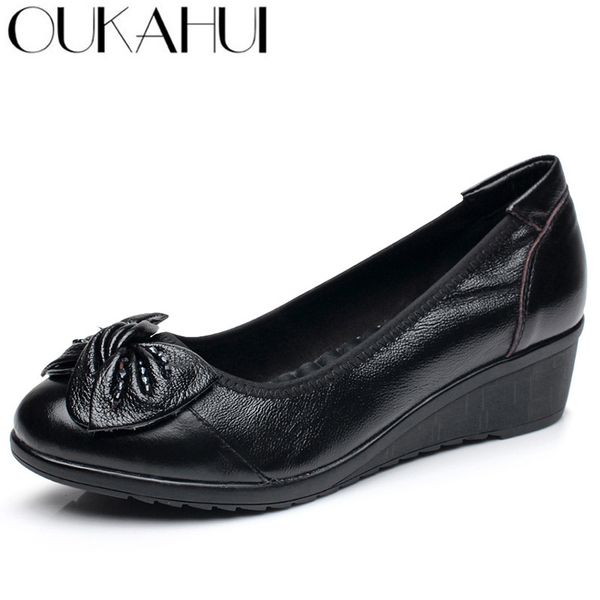 oukahui brand spring/autumn genuine leather flat wedge shoes woman flats string bead bowknot comfortable shallow single shoes, Black
oukahui brand spring/autumn genuine leather flat wedge shoes woman flats string bead bowknot comfortable shallow single shoes, Black