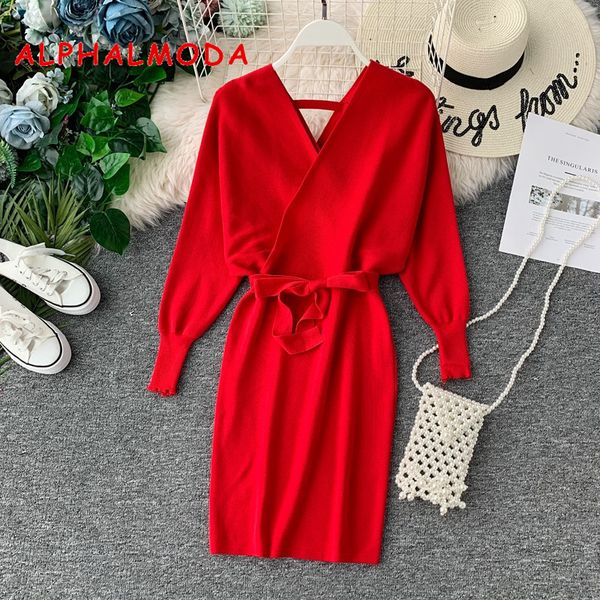 alphalmoda bat-sleeve v-neck knitted dress female autumn and winter 2019 new retro-vintage slim knit vestidos, Black;gray
alphalmoda bat-sleeve v-neck knitted dress female autumn and winter 2019 new retro-vintage slim knit vestidos, Black;gray