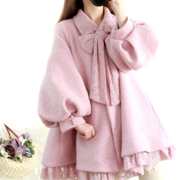 japan mori girl sweet bow lantern sleeve lace woolen coat kawaii mori lolita princess thicken woolen jacket women casual coats, Black
japan mori girl sweet bow lantern sleeve lace woolen coat kawaii mori lolita princess thicken woolen jacket women casual coats, Black