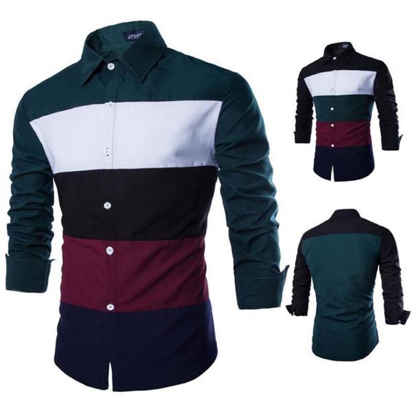 new mens shirts long sleeve plus size cotton blends colorful striped casual slim fit shirts male stitching clothing xxl, White;black
new mens shirts long sleeve plus size cotton blends colorful striped casual slim fit shirts male stitching clothing xxl, White;black