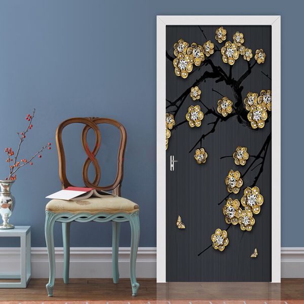 2pcs/set 3d door sticker golden plum jewelry wall mural pvc self-adhesive waterproof wallpaper decals decor door wall stickers
2pcs/set 3d door sticker golden plum jewelry wall mural pvc self-adhesive waterproof wallpaper decals decor door wall stickers