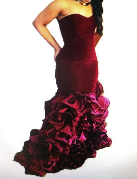 burgundy velvet long mermaid prom dresses sweetheart ruffled organza lace-up back evening gowns for women formal special occasion dress, Black
burgundy velvet long mermaid prom dresses sweetheart ruffled organza lace-up back evening gowns for women formal special occasion dress, Black