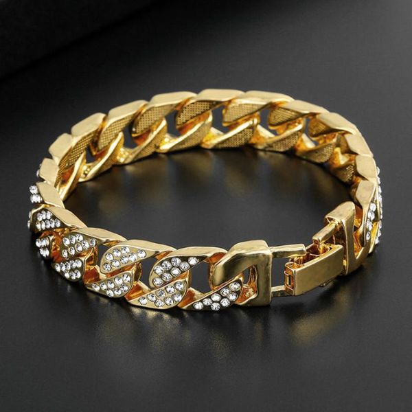 dropship hip hop men gold silver color rhinestone bracelet bangles miami cuban link chain bracelets wristband punk jewelry, Black
dropship hip hop men gold silver color rhinestone bracelet bangles miami cuban link chain bracelets wristband punk jewelry, Black