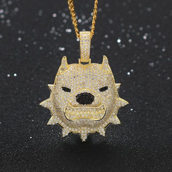 hip hop bully dog head pendant pave cubic zircon iced out necklace with 24 inches stainless steel link chain, Silver
hip hop bully dog head pendant pave cubic zircon iced out necklace with 24 inches stainless steel link chain, Silver