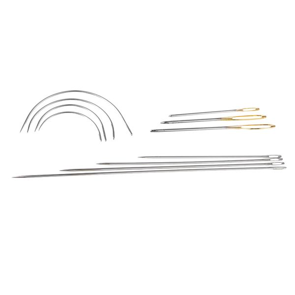11 pieces assorted stitching needles self threading hand sewing needles in steel for leather repair crafts diy, Black
11 pieces assorted stitching needles self threading hand sewing needles in steel for leather repair crafts diy, Black