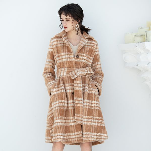yigelila winter khaki plaid coats turn down collar office lady warm coats single breasted long sleeves with belt 9902, Black
yigelila winter khaki plaid coats turn down collar office lady warm coats single breasted long sleeves with belt 9902, Black