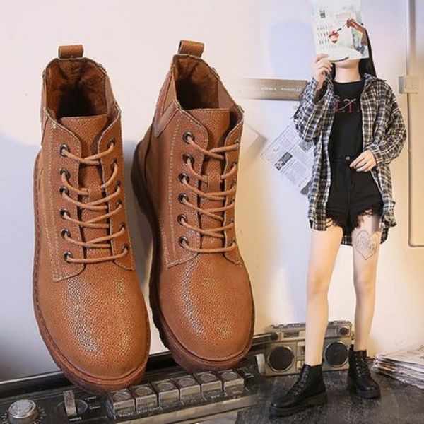 2019 autumn women's fashion short boots wild comfort warm plus velvet lace-up round non-slip wear-resistant women's boots, Black
2019 autumn women's fashion short boots wild comfort warm plus velvet lace-up round non-slip wear-resistant women's boots, Black