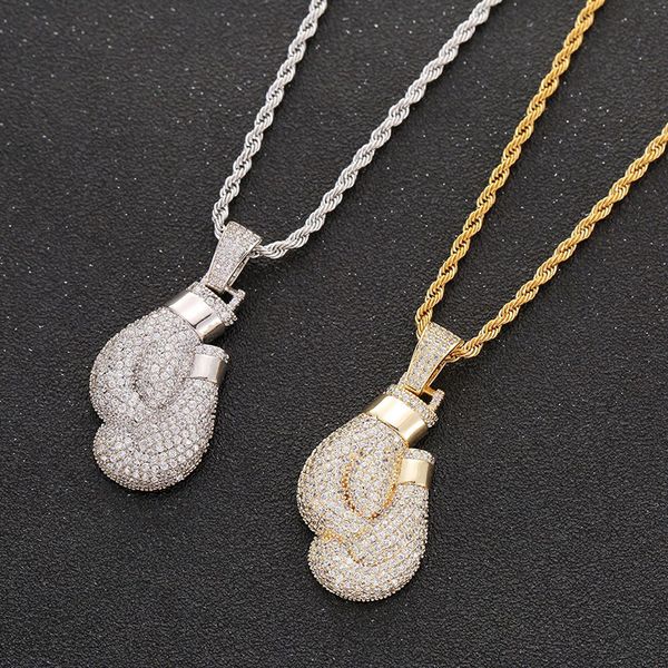 new men's boxing glove pendant iced out cubic zircon charm chain three colors rock street hip hop jewelry, Silver
new men's boxing glove pendant iced out cubic zircon charm chain three colors rock street hip hop jewelry, Silver