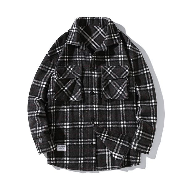 winter woolen shirt men fashion retro casual tartan jacket man wild loose large size woolen long-sleeved shirt men -5xl, White;black
winter woolen shirt men fashion retro casual tartan jacket man wild loose large size woolen long-sleeved shirt men -5xl, White;black
