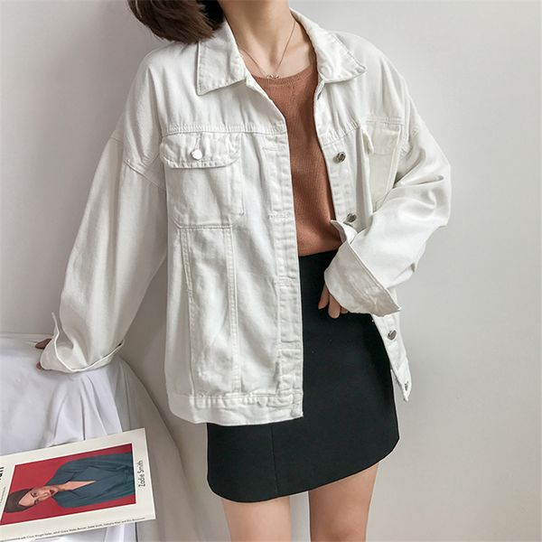women's jackets spring autumn bf style turn down collar white denim female loose coat outerwear fashion women jeans jacket, Black;brown
women's jackets spring autumn bf style turn down collar white denim female loose coat outerwear fashion women jeans jacket, Black;brown