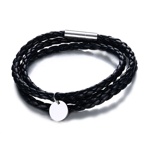 three-rings leather bracelet cool multi-layer disc fashion casual simple couple bracelet for men and women jewelry, Black
three-rings leather bracelet cool multi-layer disc fashion casual simple couple bracelet for men and women jewelry, Black