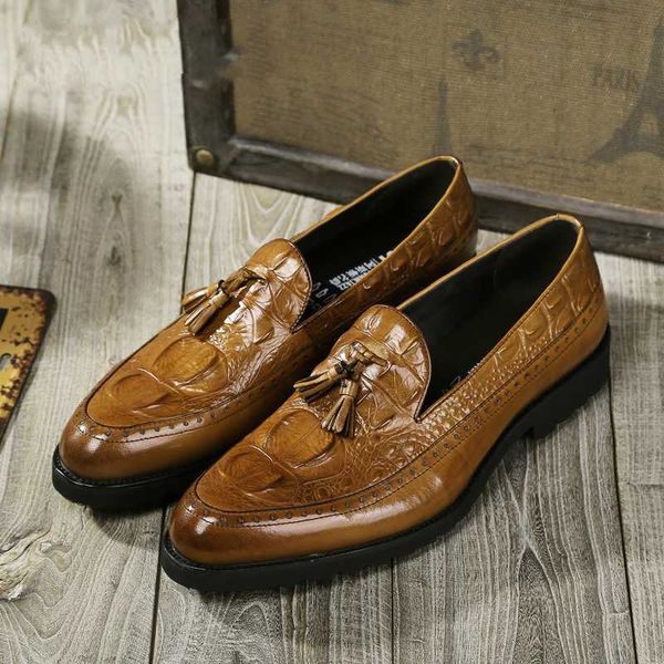 men fashion tassel shoe comfortable cow leather loafers crocodile pattern party nightclub wear slip on dress shoes sapato, Black
men fashion tassel shoe comfortable cow leather loafers crocodile pattern party nightclub wear slip on dress shoes sapato, Black