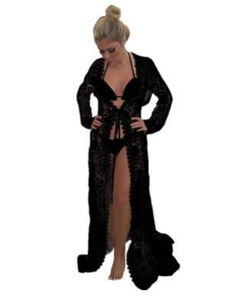 cover-ups summer women bikini covers long sleeved swimwear holiday swimdress beach lace long, White;black
cover-ups summer women bikini covers long sleeved swimwear holiday swimdress beach lace long, White;black