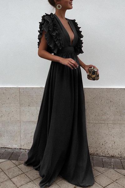 women's dress v-neck ruffled multi-layer sleeves ground chiffon dress casual skirt party nightclub dress runway size s-3xl, White;black
women's dress v-neck ruffled multi-layer sleeves ground chiffon dress casual skirt party nightclub dress runway size s-3xl, White;black