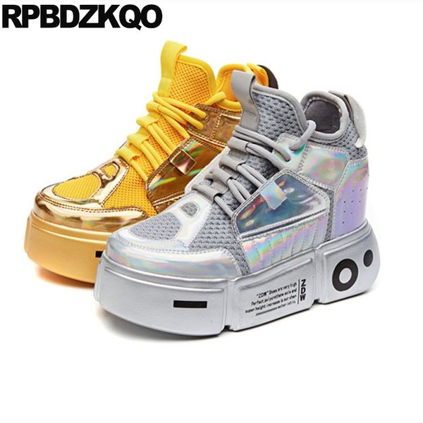 mesh designer shoes women luxury 2019 platform creepers brand metallic gold silver sneakers patent leather hidden trainers wedge, Black
mesh designer shoes women luxury 2019 platform creepers brand metallic gold silver sneakers patent leather hidden trainers wedge, Black