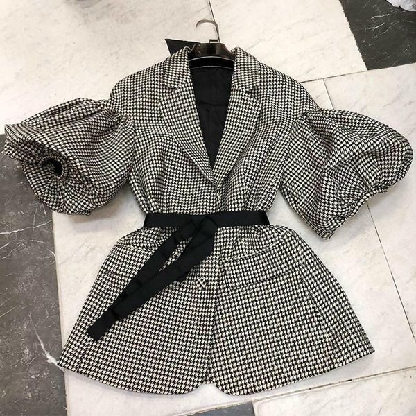 blazer single breasted puff sleeve plaid ladies blazer coat retro lace up dropshipping's slim suit jacket autumn b318, White;black
blazer single breasted puff sleeve plaid ladies blazer coat retro lace up dropshipping's slim suit jacket autumn b318, White;black