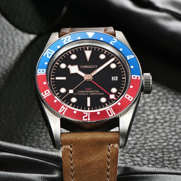 corgeut schwarz bay gmt men automatic mechanical watch sport swim clock leather mechanical wrist watches, Slivery;brown
corgeut schwarz bay gmt men automatic mechanical watch sport swim clock leather mechanical wrist watches, Slivery;brown