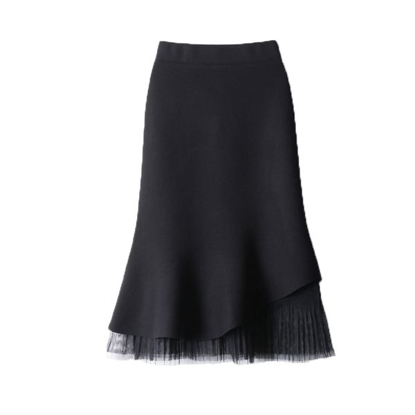 2018 autumn women skirts high waist midi office lady skirt female lace patchwork pleated knitted skirts mermaid skirt saia, Black
2018 autumn women skirts high waist midi office lady skirt female lace patchwork pleated knitted skirts mermaid skirt saia, Black