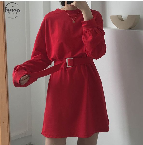 7 colors 2020 spring and autumn solid color long sleeve dress women korean style dress women with belt x218, Black;gray
7 colors 2020 spring and autumn solid color long sleeve dress women korean style dress women with belt x218, Black;gray