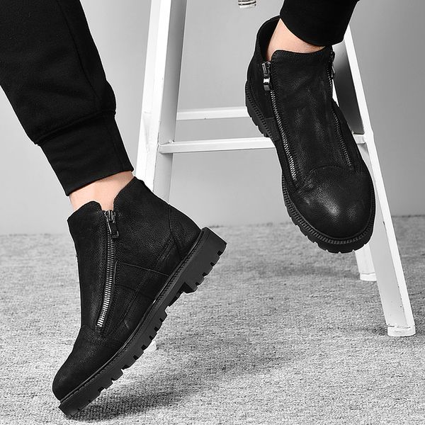 2019 men boots autumn/winter boots classic business men casual ankle high cotton shoes warm hombre snow boats, Black
2019 men boots autumn/winter boots classic business men casual ankle high cotton shoes warm hombre snow boats, Black