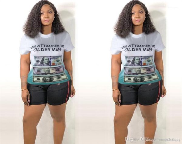crew neck short sleeve fashion feamle clothing plus size casual apparel womens summer designer dollars print tshirts, White
crew neck short sleeve fashion feamle clothing plus size casual apparel womens summer designer dollars print tshirts, White