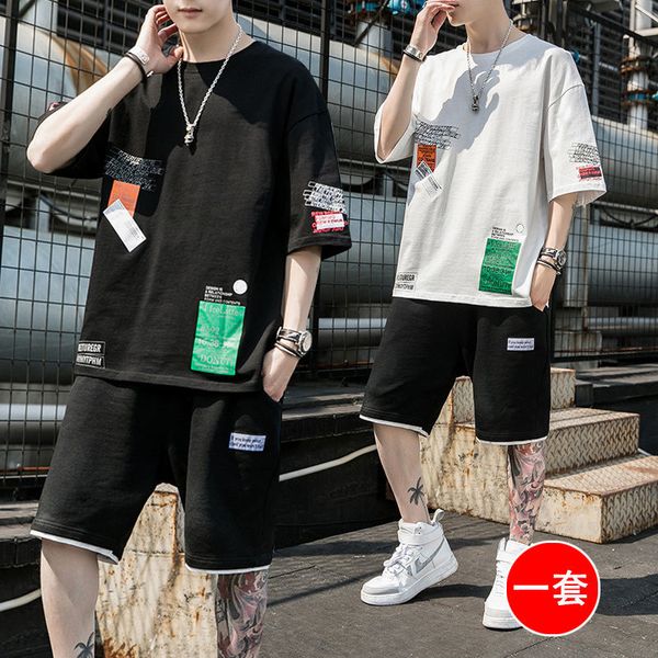 men's short-sleeved t-shirt sport suit summer loose vacation super fire student short sleeve t-shirt running fitness suit, White;black
men's short-sleeved t-shirt sport suit summer loose vacation super fire student short sleeve t-shirt running fitness suit, White;black