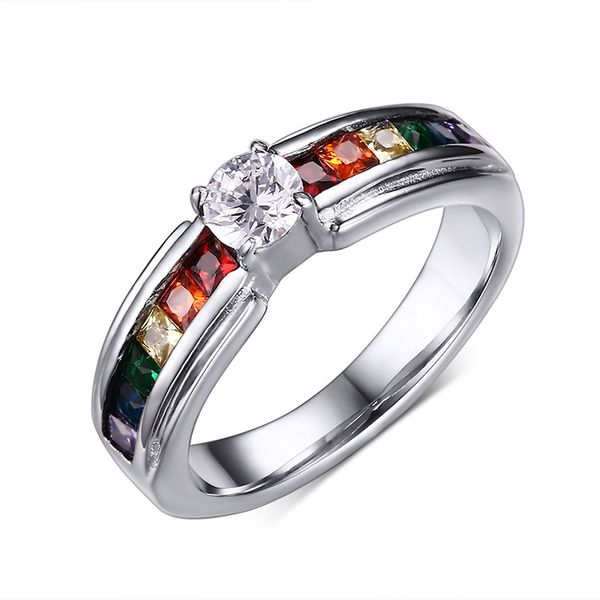 women's diamond-studded titanium color ring fashion rainbow rings stainless steel men's ring lgbtq accessories bisexual fashion je, Silver
women's diamond-studded titanium color ring fashion rainbow rings stainless steel men's ring lgbtq accessories bisexual fashion je, Silver