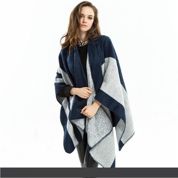 ladies, luxury gift designer scarf european and american eller blue gray shawl double thick 150*125cm
ladies, luxury gift designer scarf european and american eller blue gray shawl double thick 150*125cm